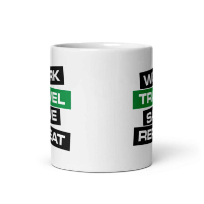 Work Travel Save Repeat Mug | Funny Travel Mug