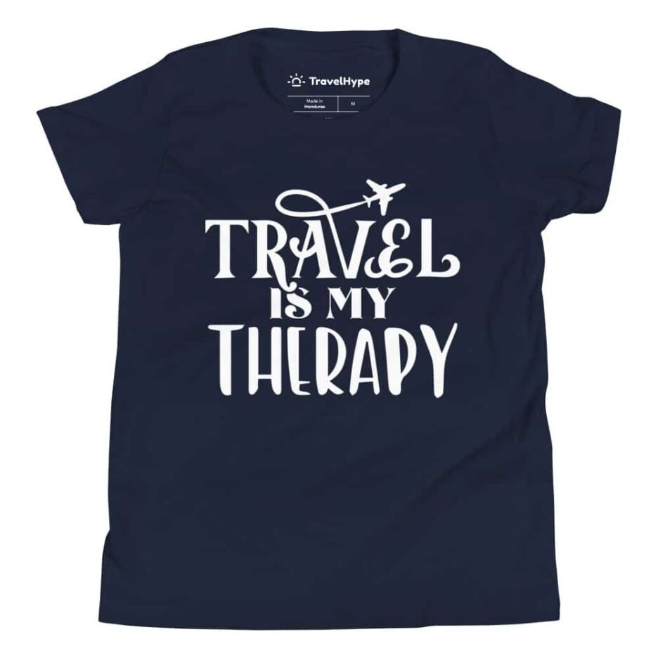 Travel Is My Therapy Kids T-Shirt