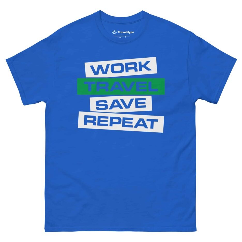 Work Travel Save Repeat | Funny Travel T-Shirt