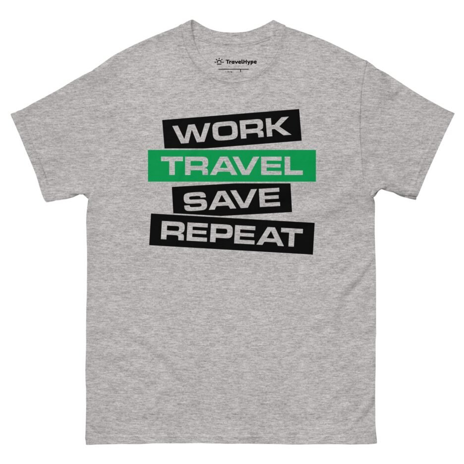 Work Travel Save Repeat | Funny Travel T-Shirt