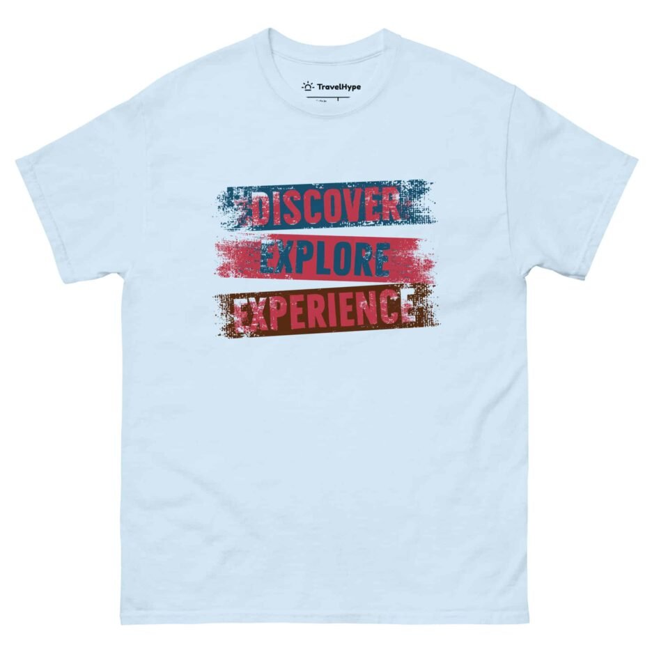 Discover Explore Experience | Funny Travel T-Shirt