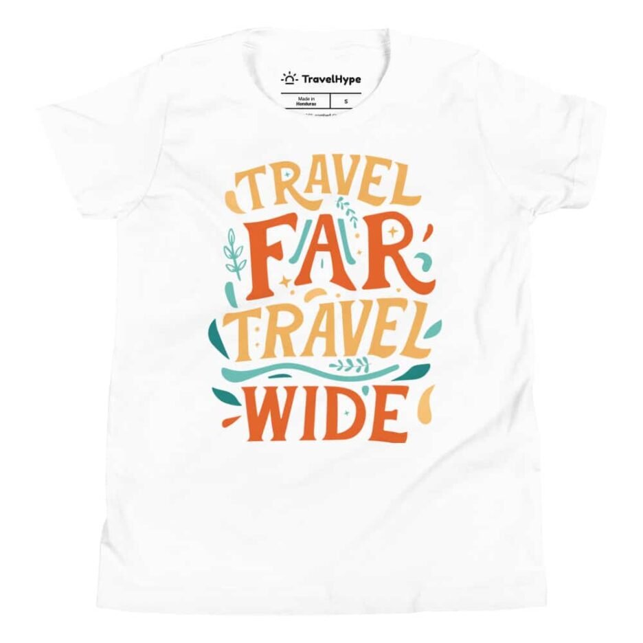 Travel Far Travel Wide Kids T-Shirt